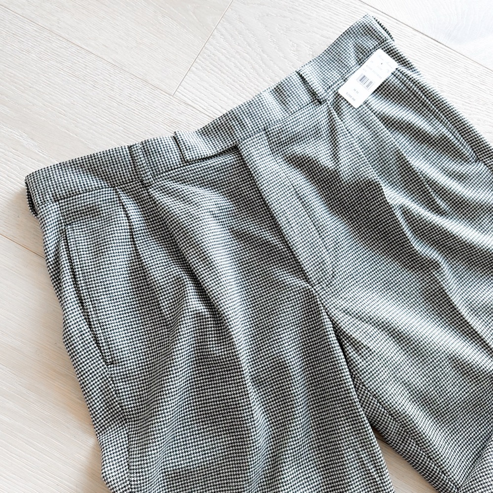 NWT BROOKS BROTHERS Pleat Front Black & White Houndstooth Dress Pants Men 36x32